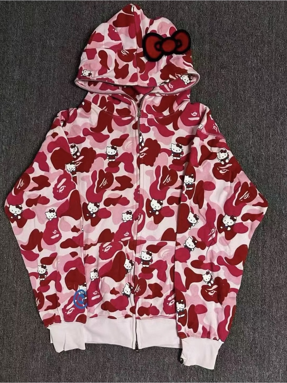 BAPE x Sanrio Hello Kitty Pink Camo Full Zip Hoodie NWT Size S